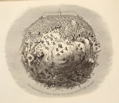 All The World Going To See The Great Exhibition of 1851, from 1851 or The Adventures of Mr & Mrs Sandboys and family who came up to London to enjoy themselves and to see the Great Exhibition by George Cruikshank